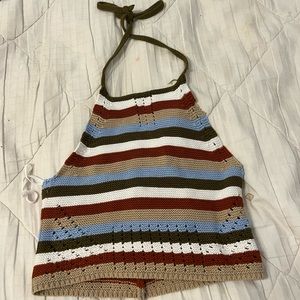 Colorful wool crop top from garage